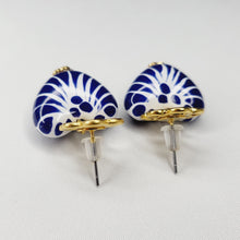 Load image into Gallery viewer, Blue Talavera Heart Earrings
