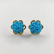 Cargar imagen en el visor de la galería, Aretes Cempasúchil Azul
