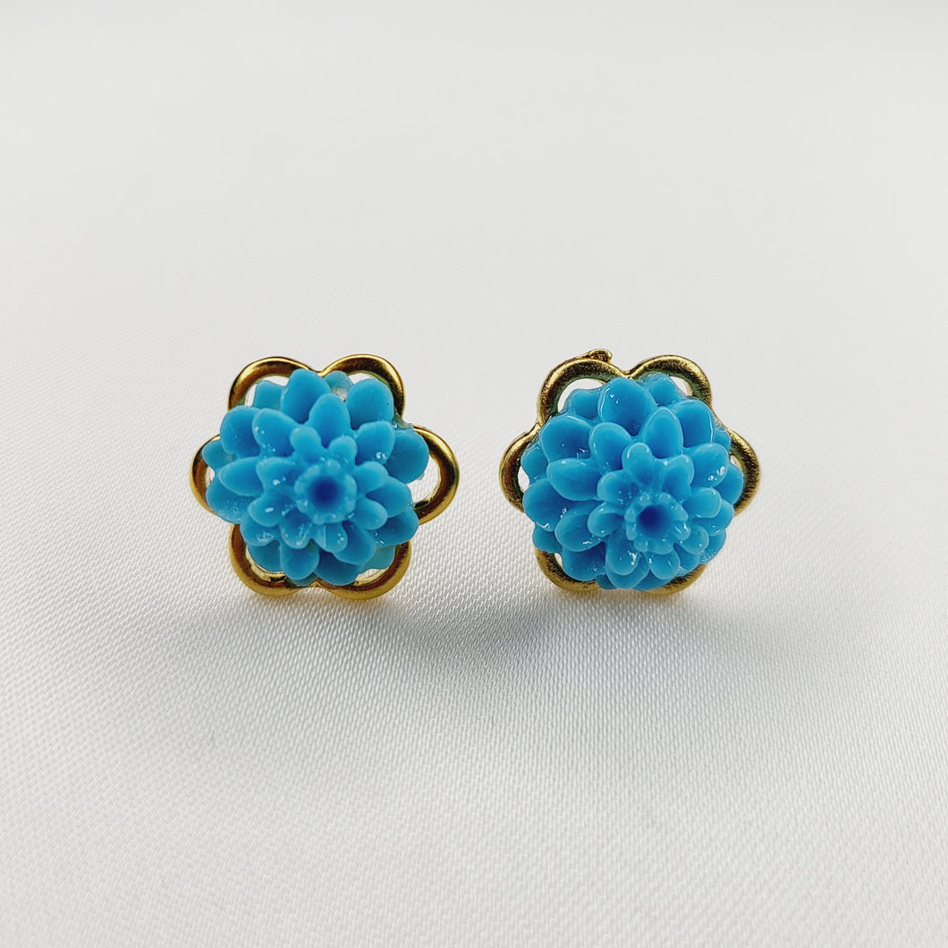 Aretes Cempasúchil Azul