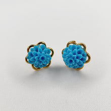 Cargar imagen en el visor de la galería, Aretes Cempasúchil Azul
