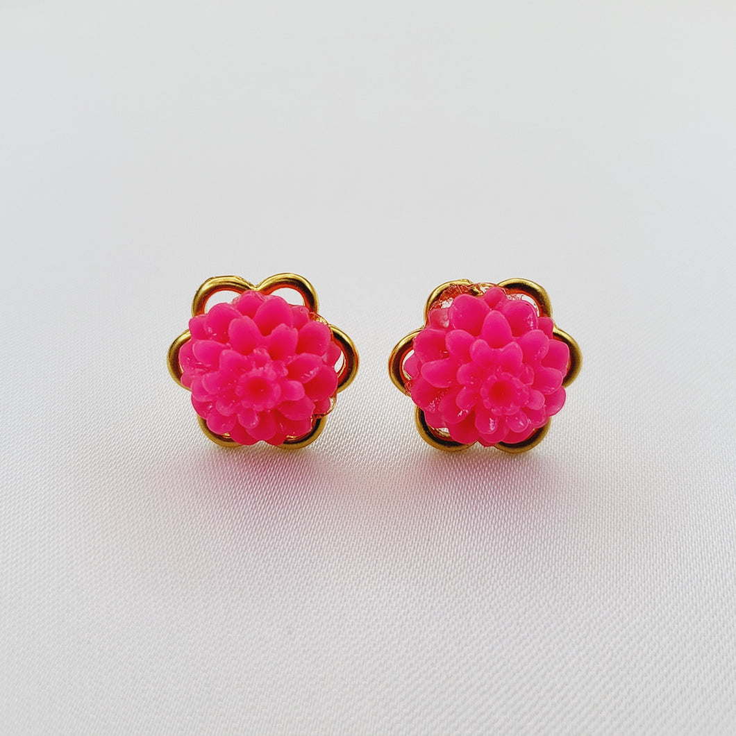 Aretes Cempasúchil Rosa