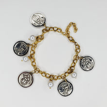 Load image into Gallery viewer, Silver-Gold Coin Bracelet
