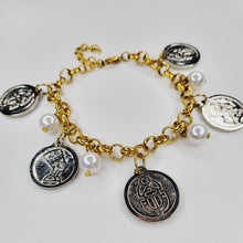 Load image into Gallery viewer, Silver-Gold Coin Bracelet
