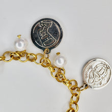 Load image into Gallery viewer, Silver-Gold Coin Bracelet
