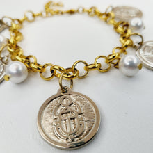 Load image into Gallery viewer, Silver-Gold Coin Bracelet
