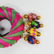 Load image into Gallery viewer, Pink Palm Hoop Earring - Green
