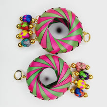 Load image into Gallery viewer, Pink Palm Hoop Earring - Green
