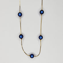 Cargar imagen en el visor de la galería, Collar de Perlas Azul Rey Iridiscente
