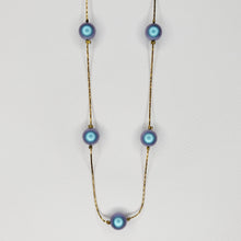 Cargar imagen en el visor de la galería, Collar de Perlas Azul Iridiscente
