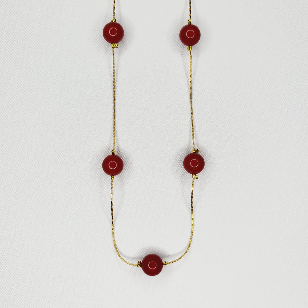 Collar de Perlas Rojo