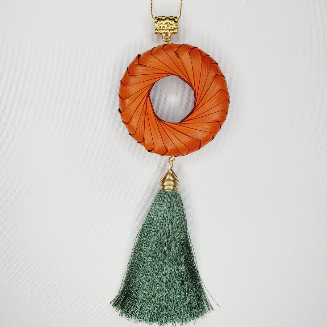 Collar Aro de Palma Naranja