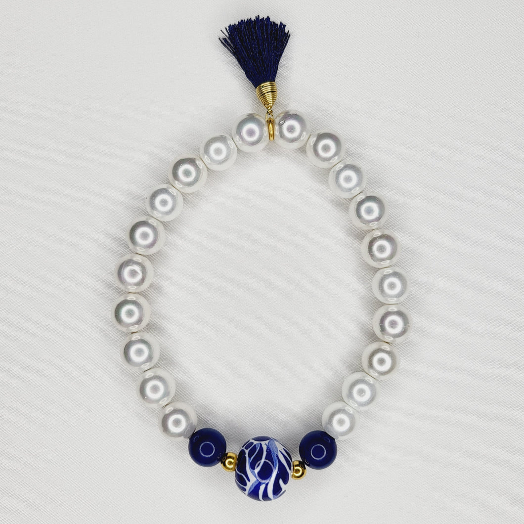 Pulsera Esfera Talavera - Azul Tradicional