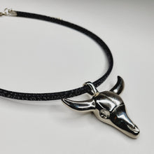 Load image into Gallery viewer, Silver Bull Necklace
