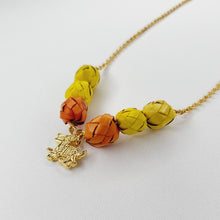 Load image into Gallery viewer, Ribbon Necklace with Palm Spheres
