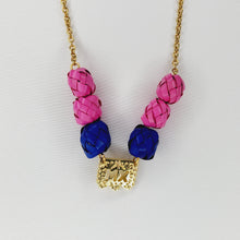 Load image into Gallery viewer, Ribbon Necklace with Palm Spheres
