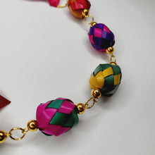 Load image into Gallery viewer, Ribbon Necklace with Palm Spheres
