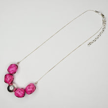 Cargar imagen en el visor de la galería, Collar Palma Plata - Rosa Pastel
