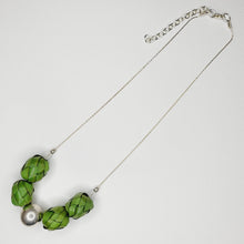 Load image into Gallery viewer, Ribbon Necklace with Palm Spheres
