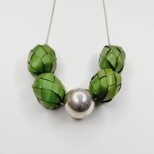 Load image into Gallery viewer, Ribbon Necklace with Palm Spheres
