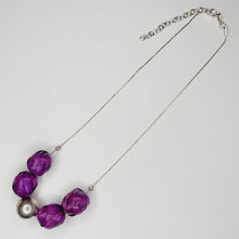 Cargar imagen en el visor de la galería, Collar Palma Plata - Morado
