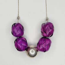 Cargar imagen en el visor de la galería, Collar Palma Plata - Morado
