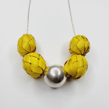 Load image into Gallery viewer, Ribbon Necklace with Palm Spheres
