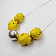 Load image into Gallery viewer, Ribbon Necklace with Palm Spheres
