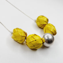 Load image into Gallery viewer, Ribbon Necklace with Palm Spheres
