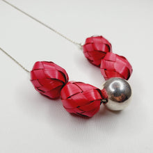 Load image into Gallery viewer, Ribbon Necklace with Palm Spheres
