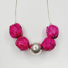 Load image into Gallery viewer, Ribbon Necklace with Palm Spheres
