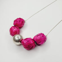 Load image into Gallery viewer, Ribbon Necklace with Palm Spheres
