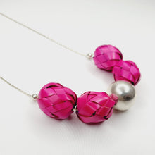 Load image into Gallery viewer, Ribbon Necklace with Palm Spheres
