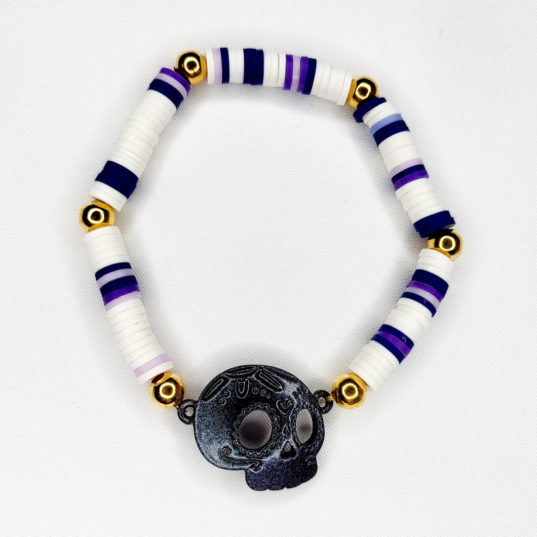 Pulsera Calavera Morada Caucho