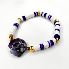 Cargar imagen en el visor de la galería, Pulsera Calavera Morada Caucho
