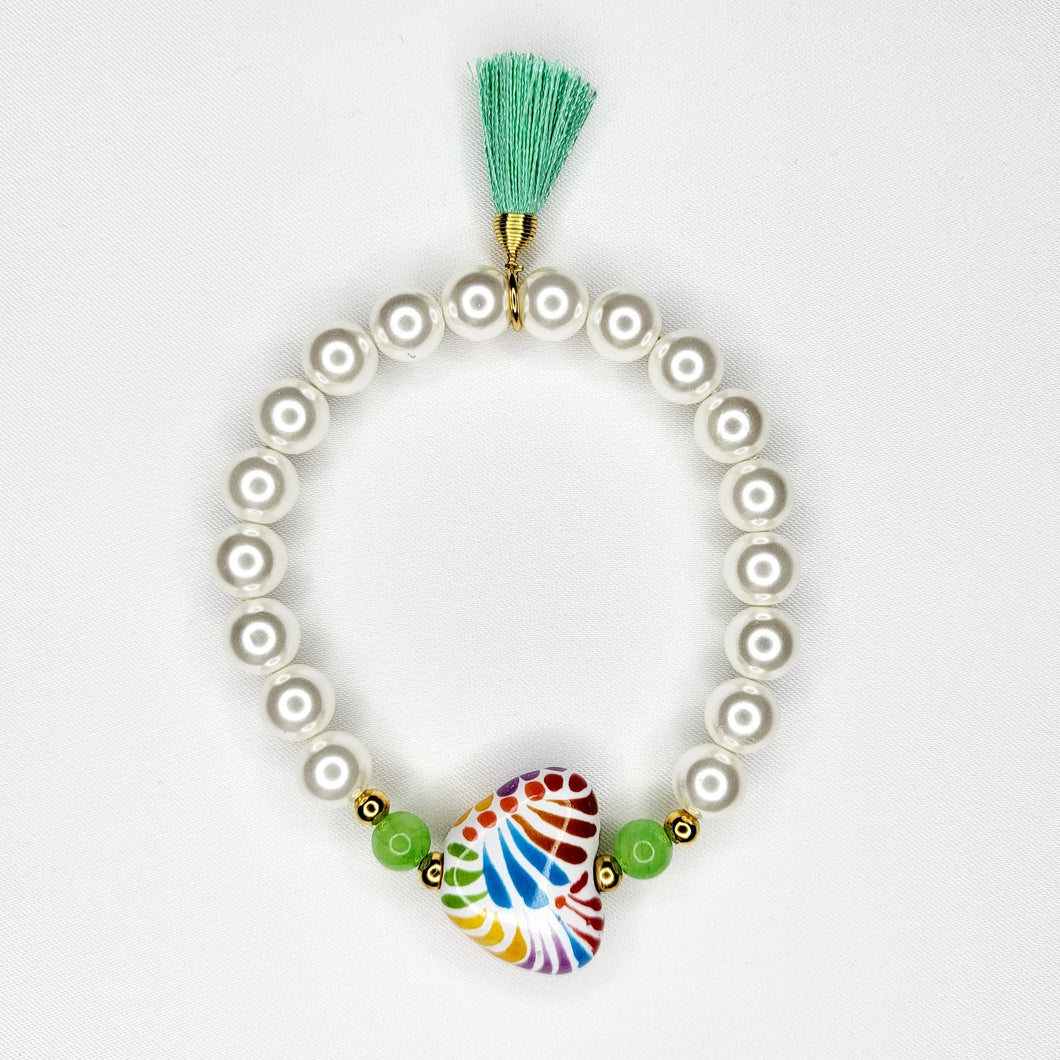 Pulsera Corazón Talavera - Verde