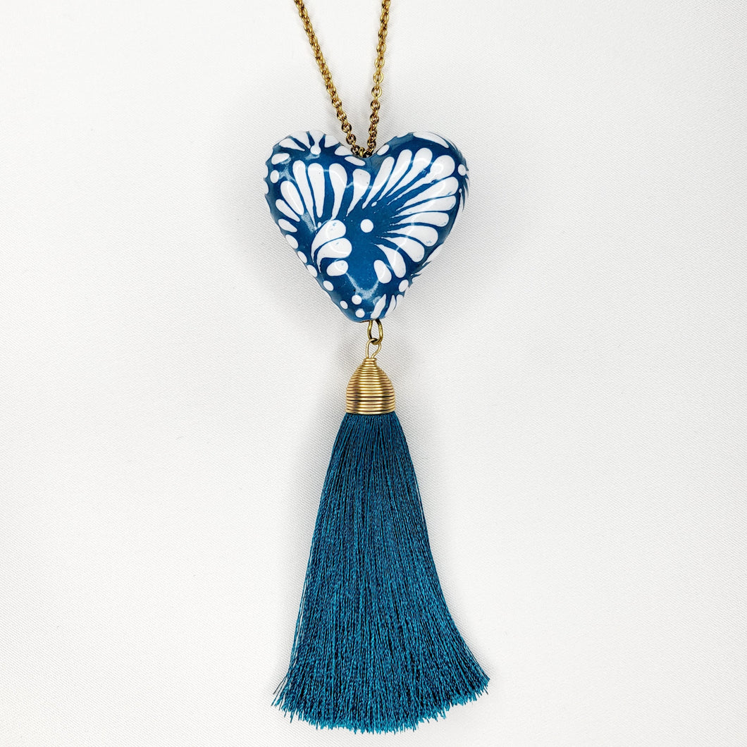 Corazón chico Talavera turquesa