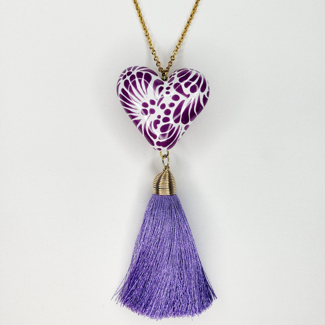 Corazón chico Talavera lila