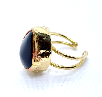 Anillo Gota de Obsidiana