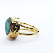 Load image into Gallery viewer, Green Agate Round Ring
